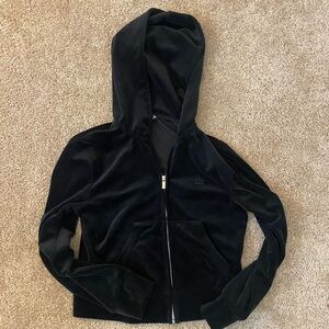 Juicy Couture Velvet Black Zip Up Jacket